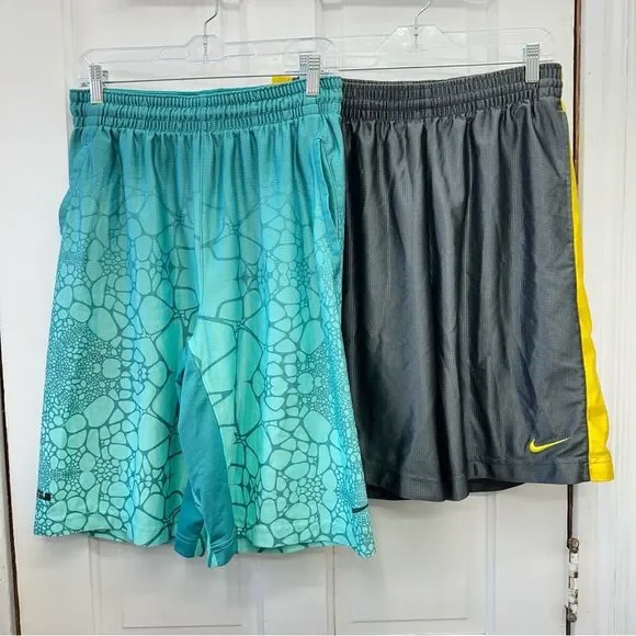 2 pair Nike Basketball Lebron James dri-fit athletic shorts men's medium. - Picture 1 of 7